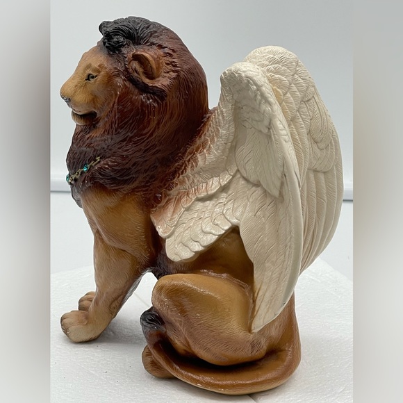 Windstone Editions: “Flion” Fantasy Winged Lion: Peña 1989 Handcrafted / Painted - Picture 6 of 14